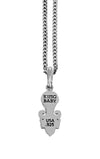 king baby sterling silver pendant