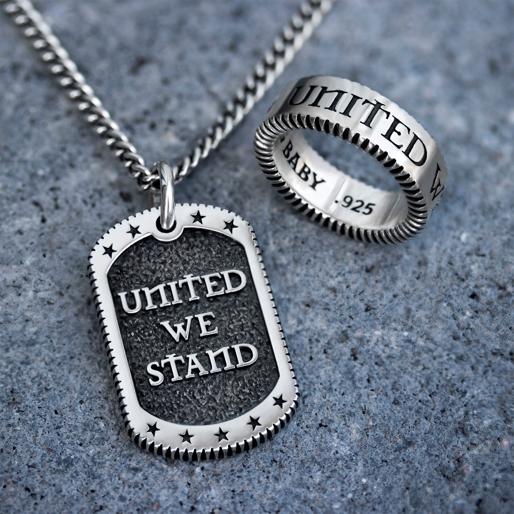 The "United We Stand" Dog Tag Pendant