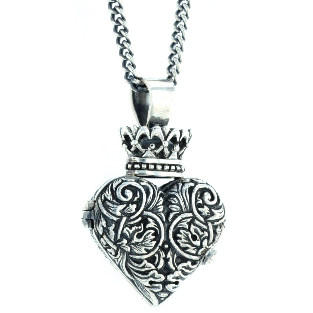 Engraved Baroque Heart Locket