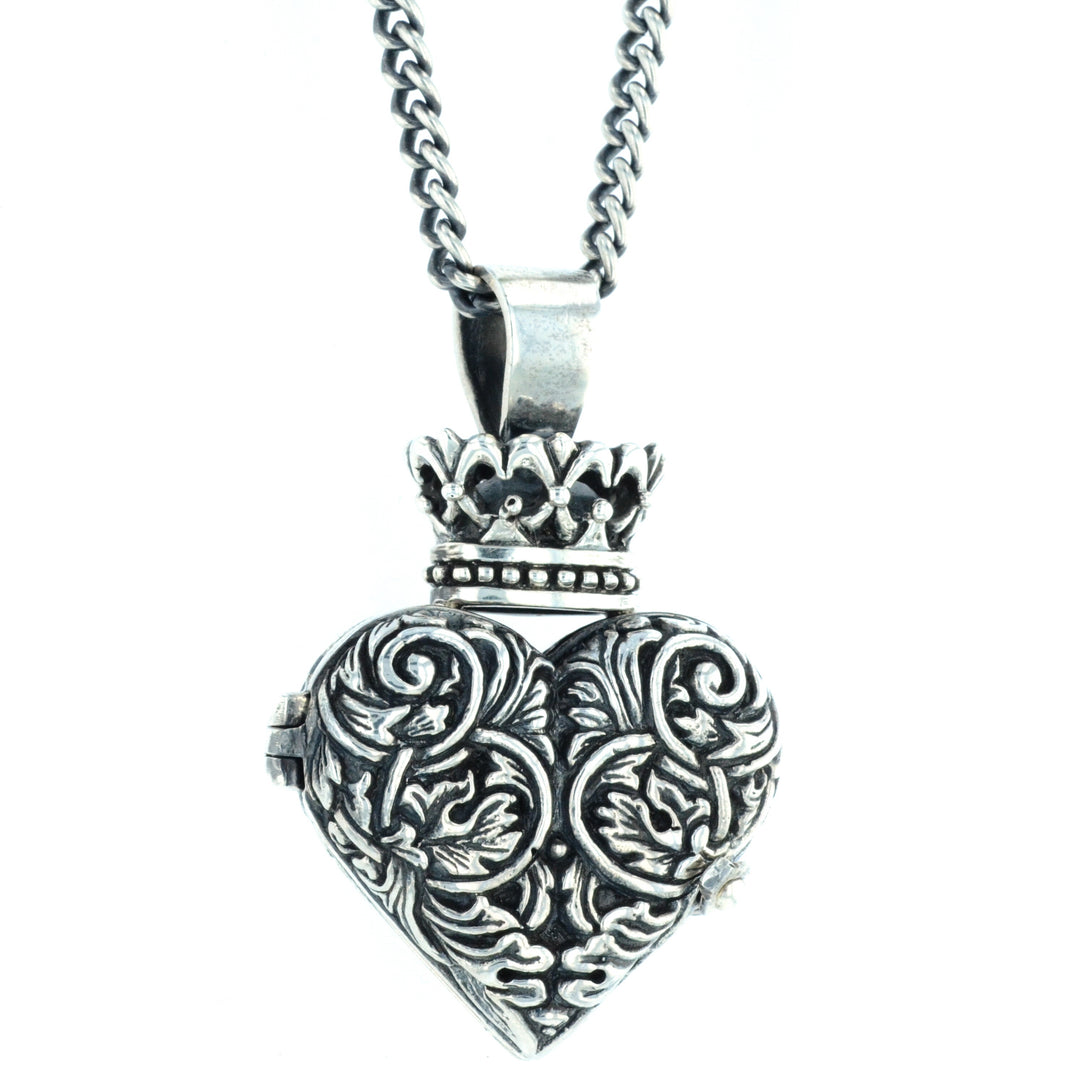 Engraved Baroque Heart Locket