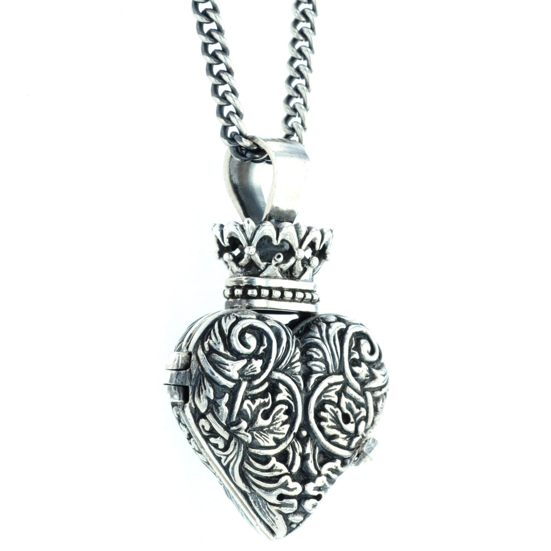 Engraved Baroque Heart Locket