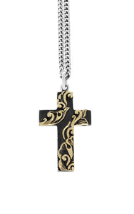 king baby cross with gold alloy scroll accents