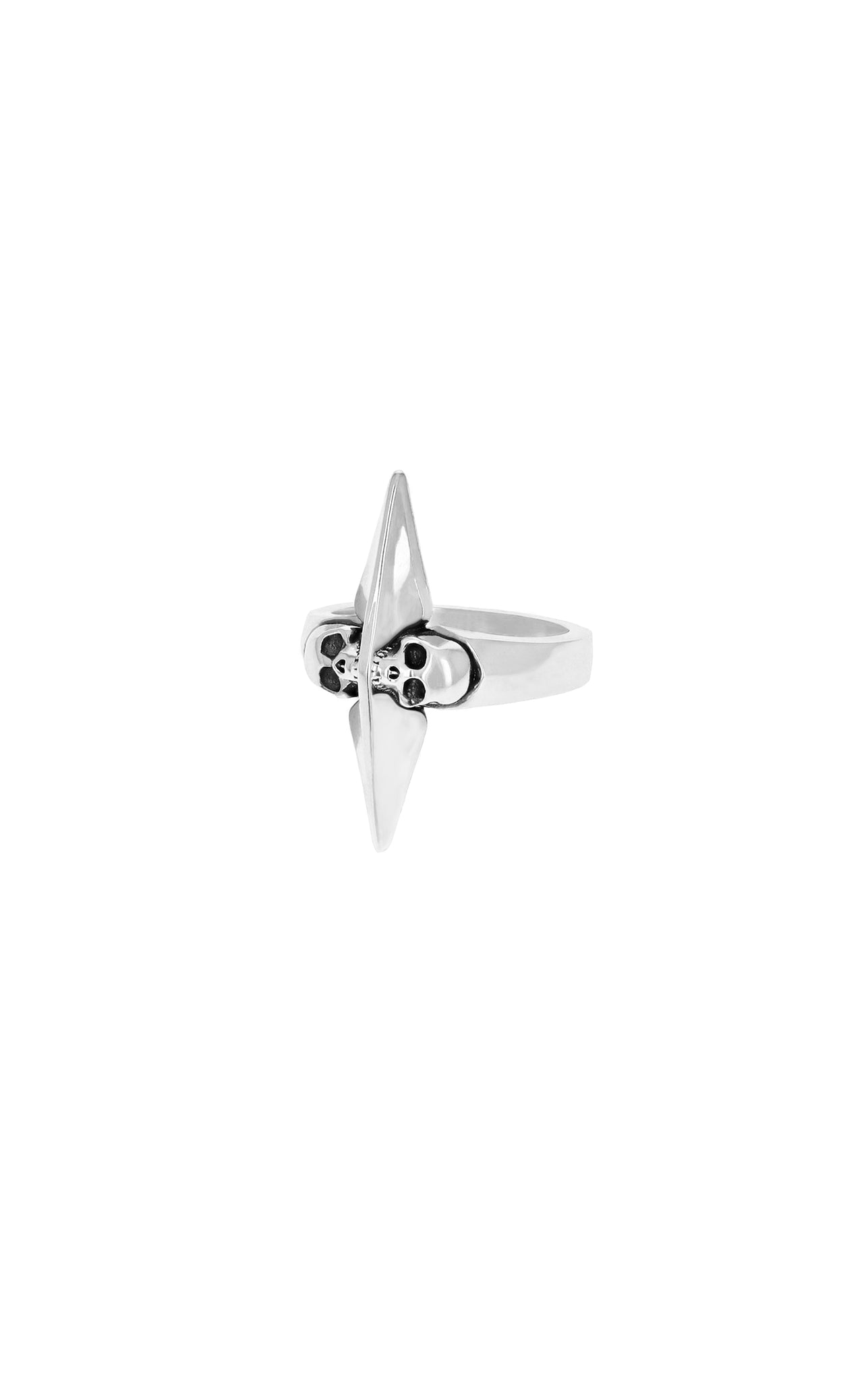 King Baby Pointed Double Skull Ring