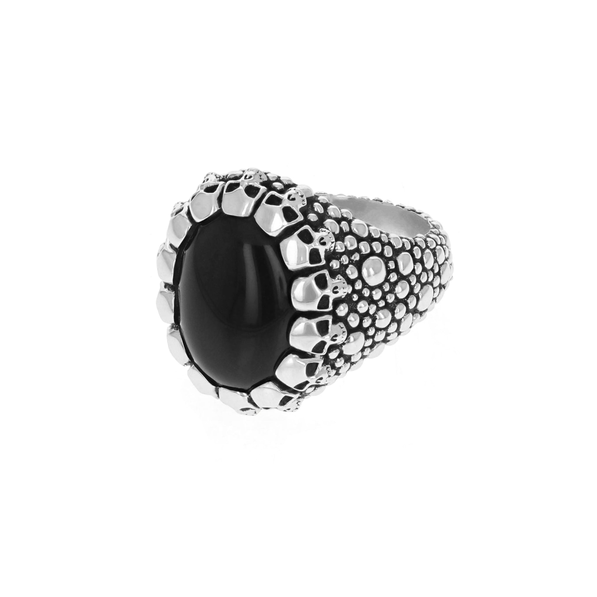 Small Sting Ray Texture Ring With Skull Bezel – King Baby