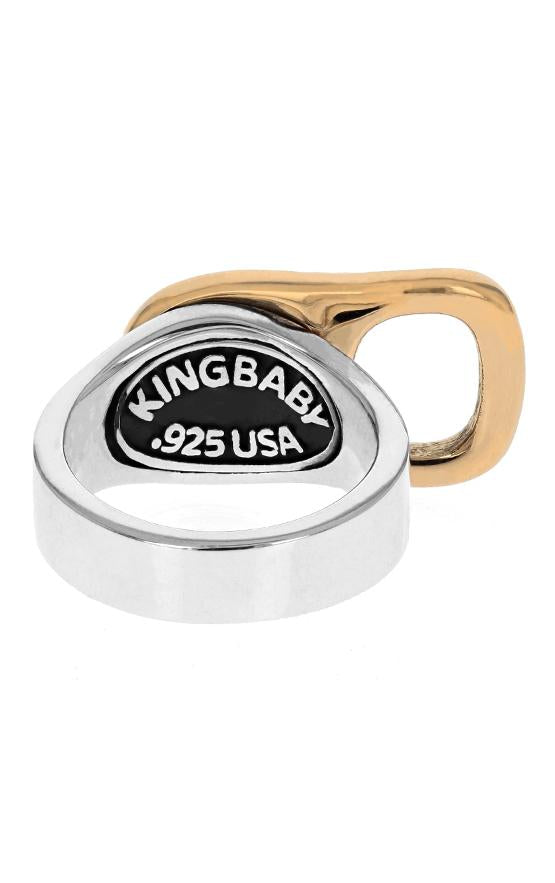 sterling silver ring with 18k gold