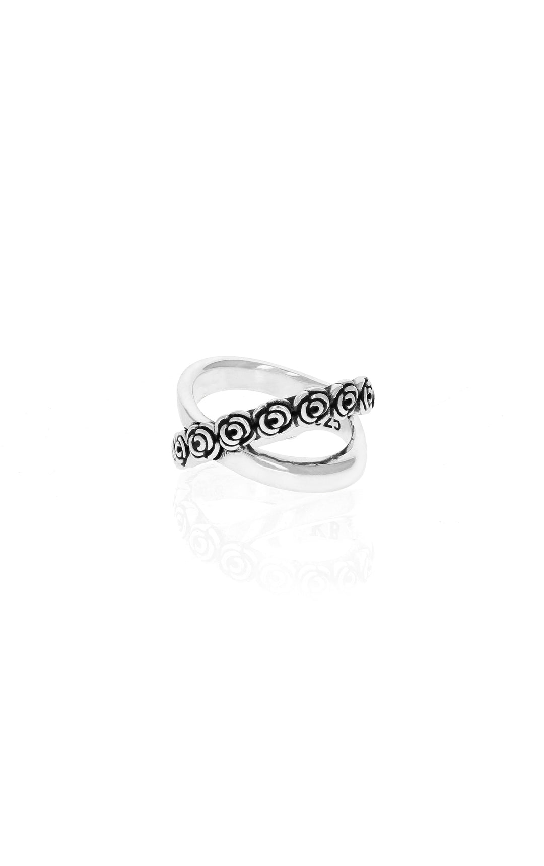 king baby rose x cross ring for women