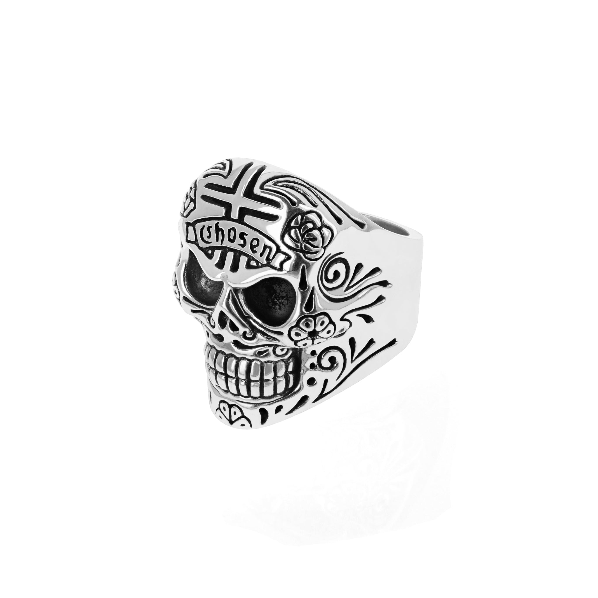 Skull Ring with Chosen Cross Detail - 20th Anniversary