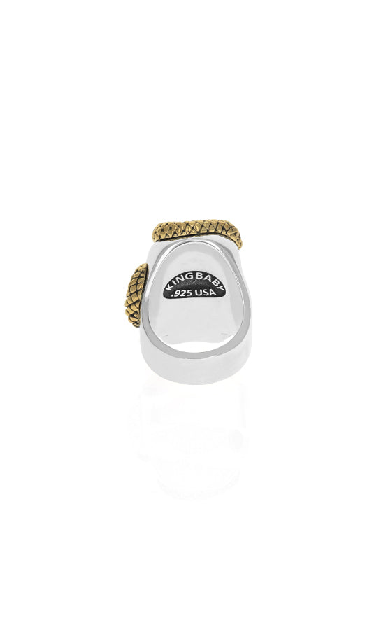 Large Skull Ring w/ Gold Alloy Snake – King Baby