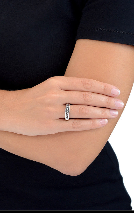 king baby stackable studded mb cross ring