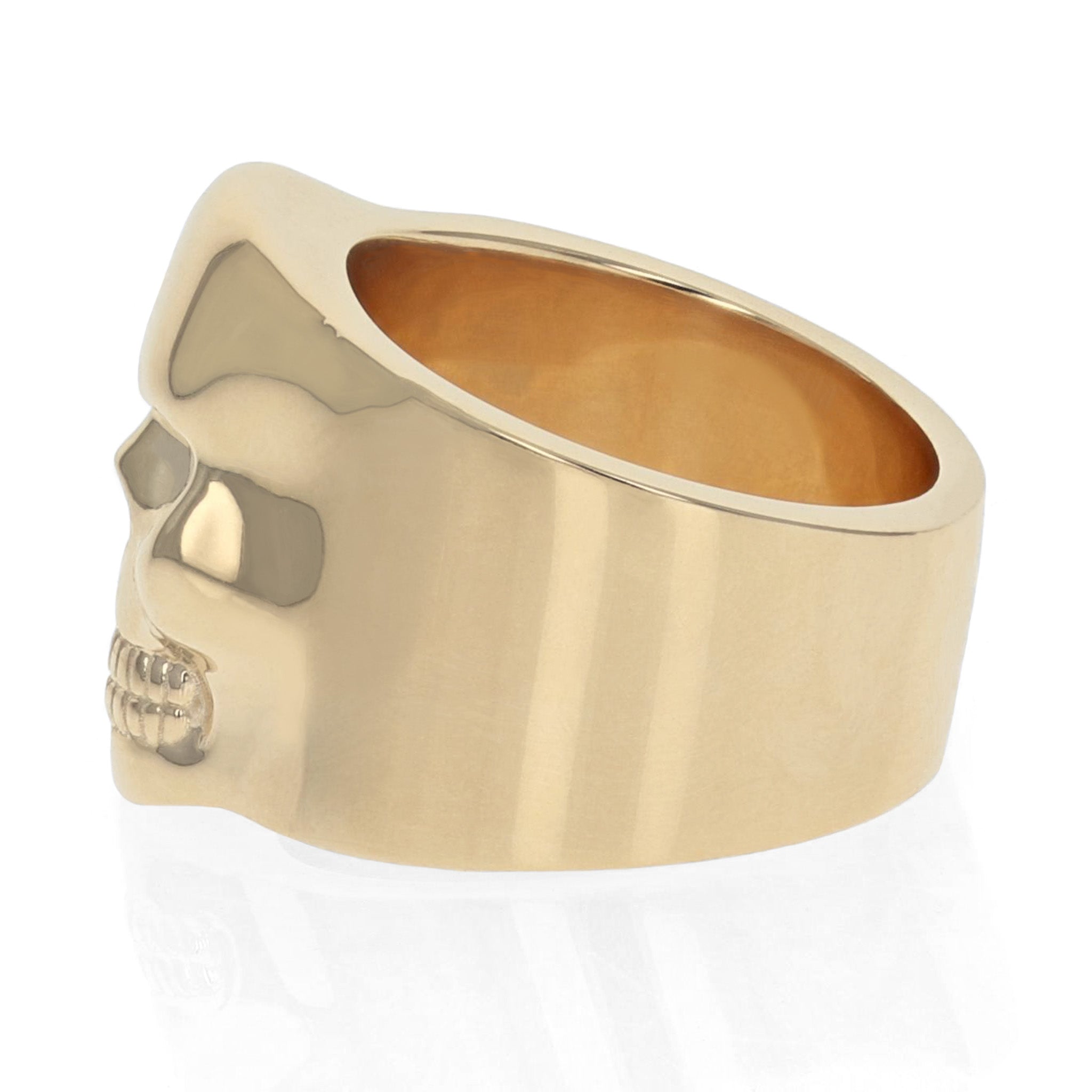Product shot of 10K Gold Small Classic Skull Ring alt 1