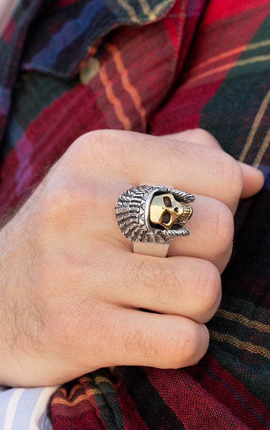 Limited Edition Skull With Headdress Ring