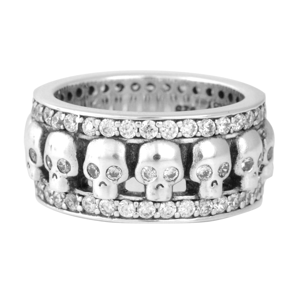 Skull Triple Band Pave CZ