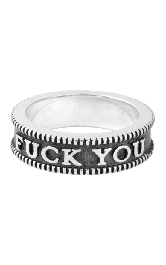 Fuck You Coin Edge Stackable Ring