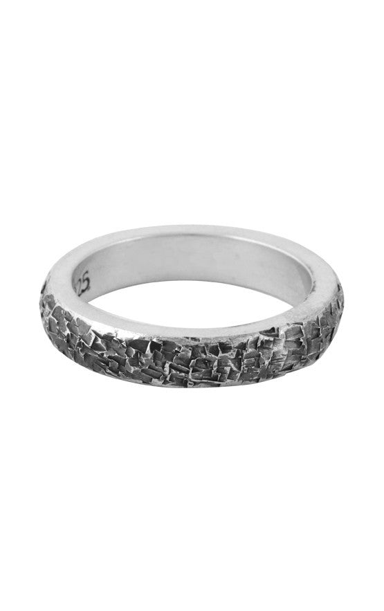 Square Textured Stackable Ring