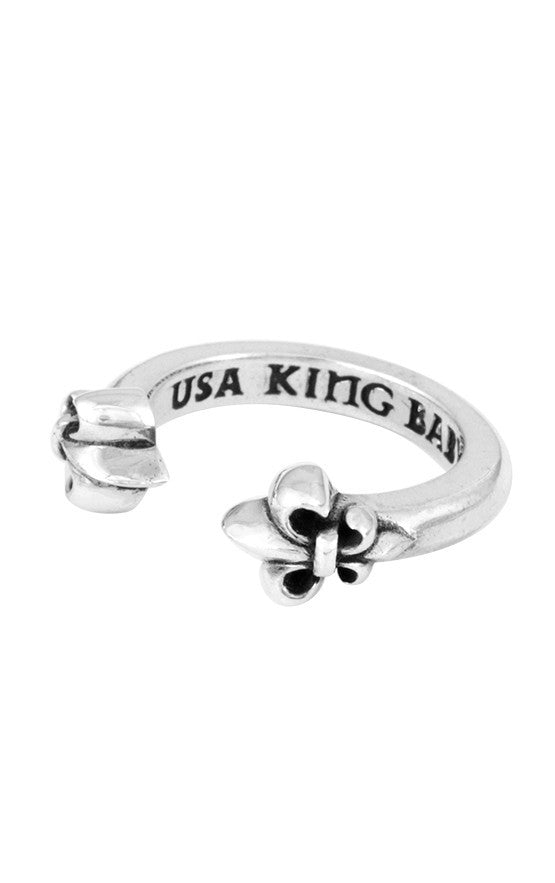 Open Ring with Fleur De Lis