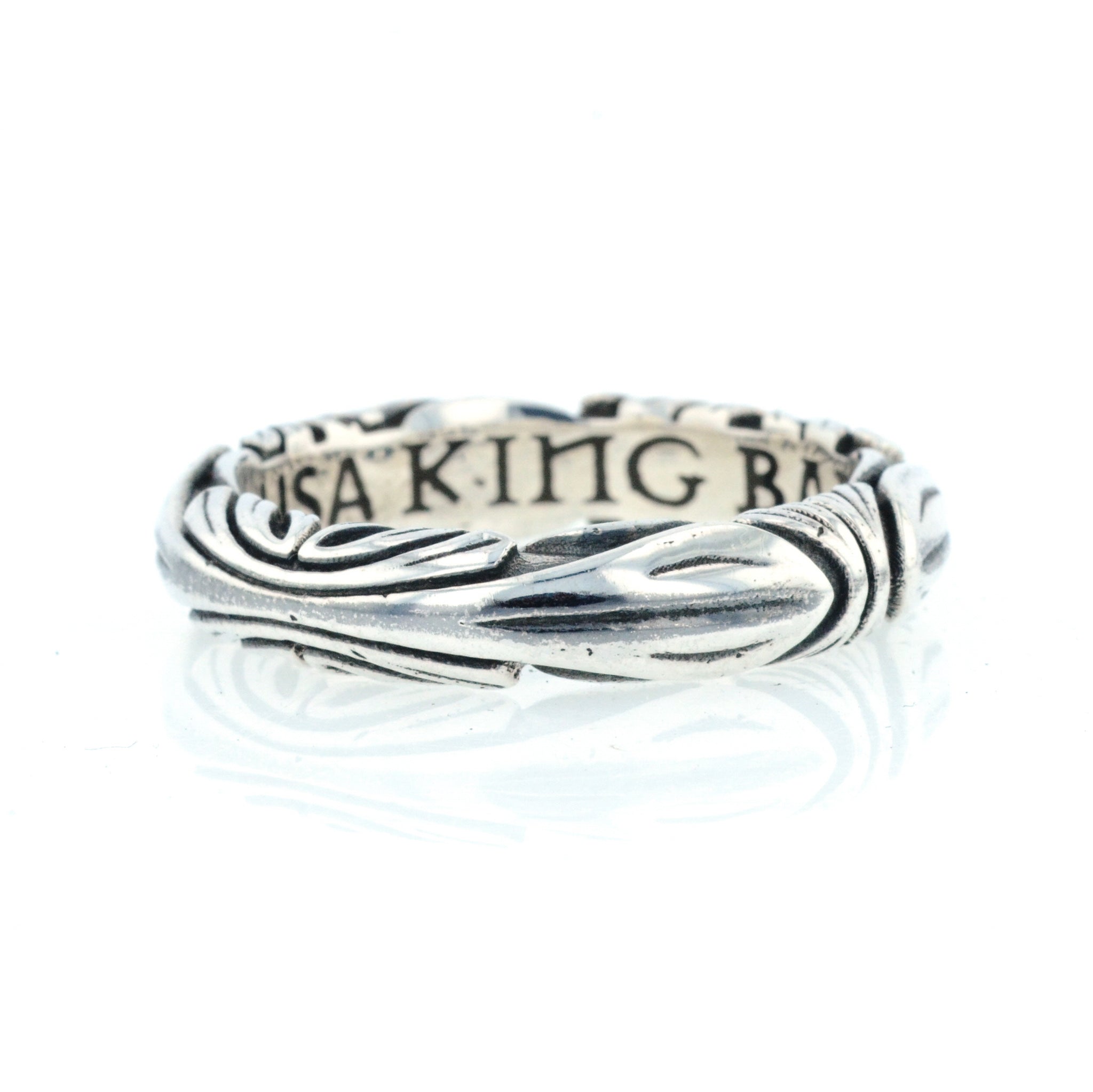 King Baby Silver Engraved Band
