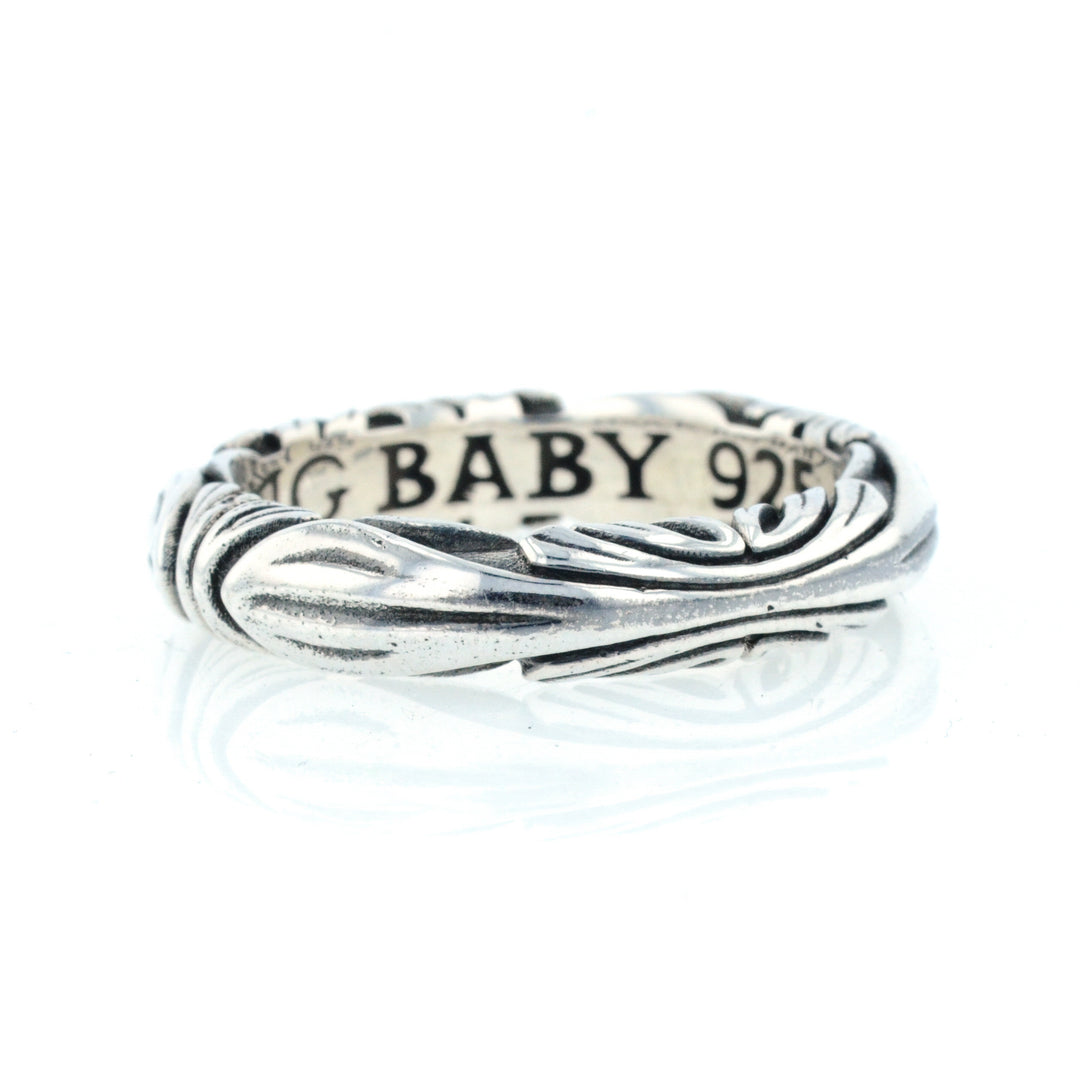 King Baby Silver Engraved Band