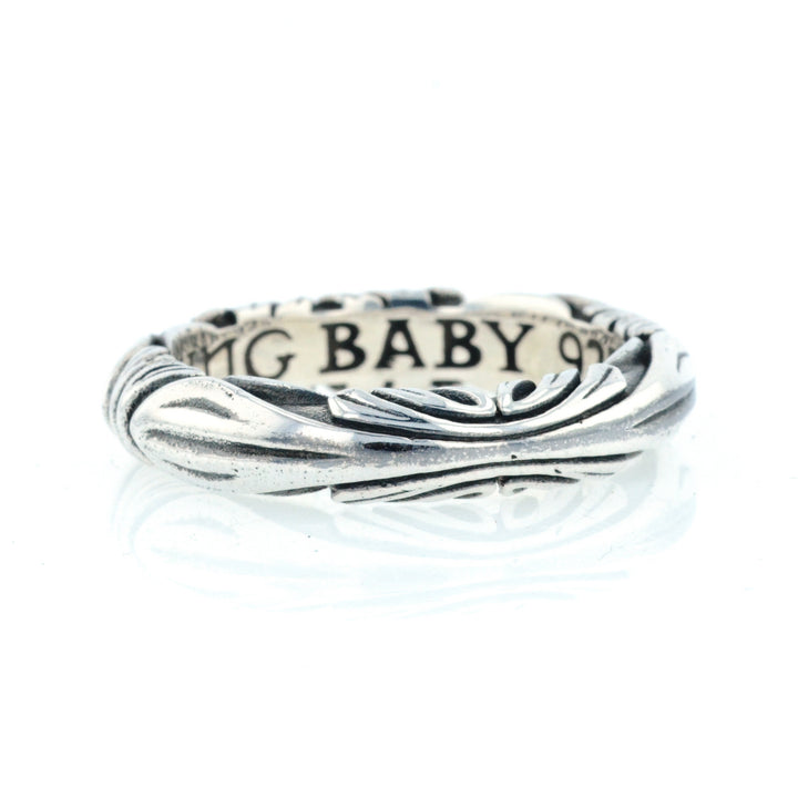 King Baby Silver Engraved Band