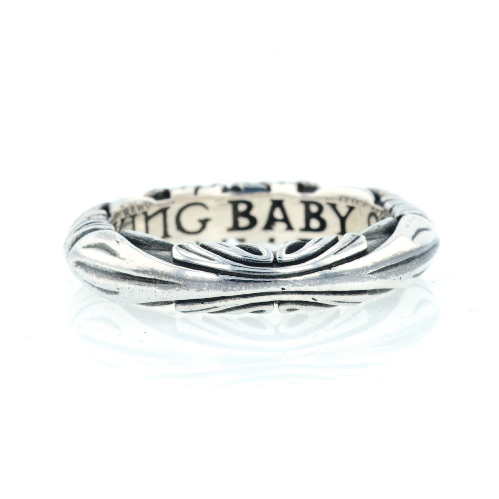 King Baby Silver Engraved Band