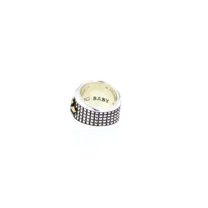 silver and gold king baby ring