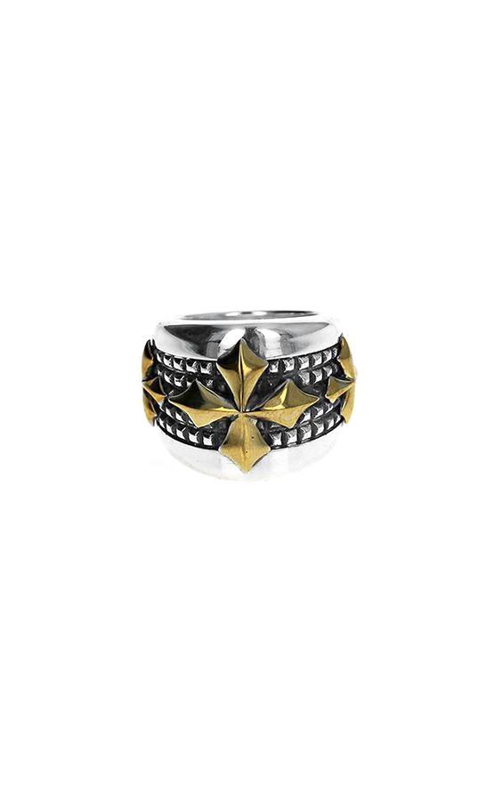 silver and gold king baby ring