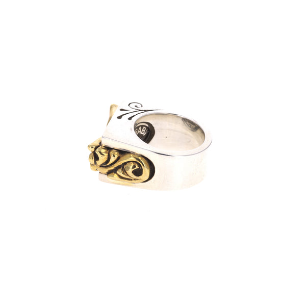 Squared-Off Gold Scroll Ring