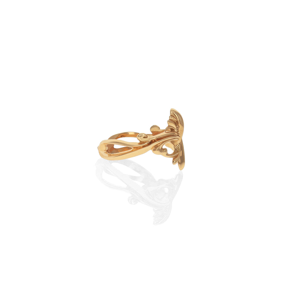 18K Gold Open Scroll Ring