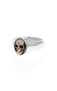 king baby small skull ring with gold alloy
