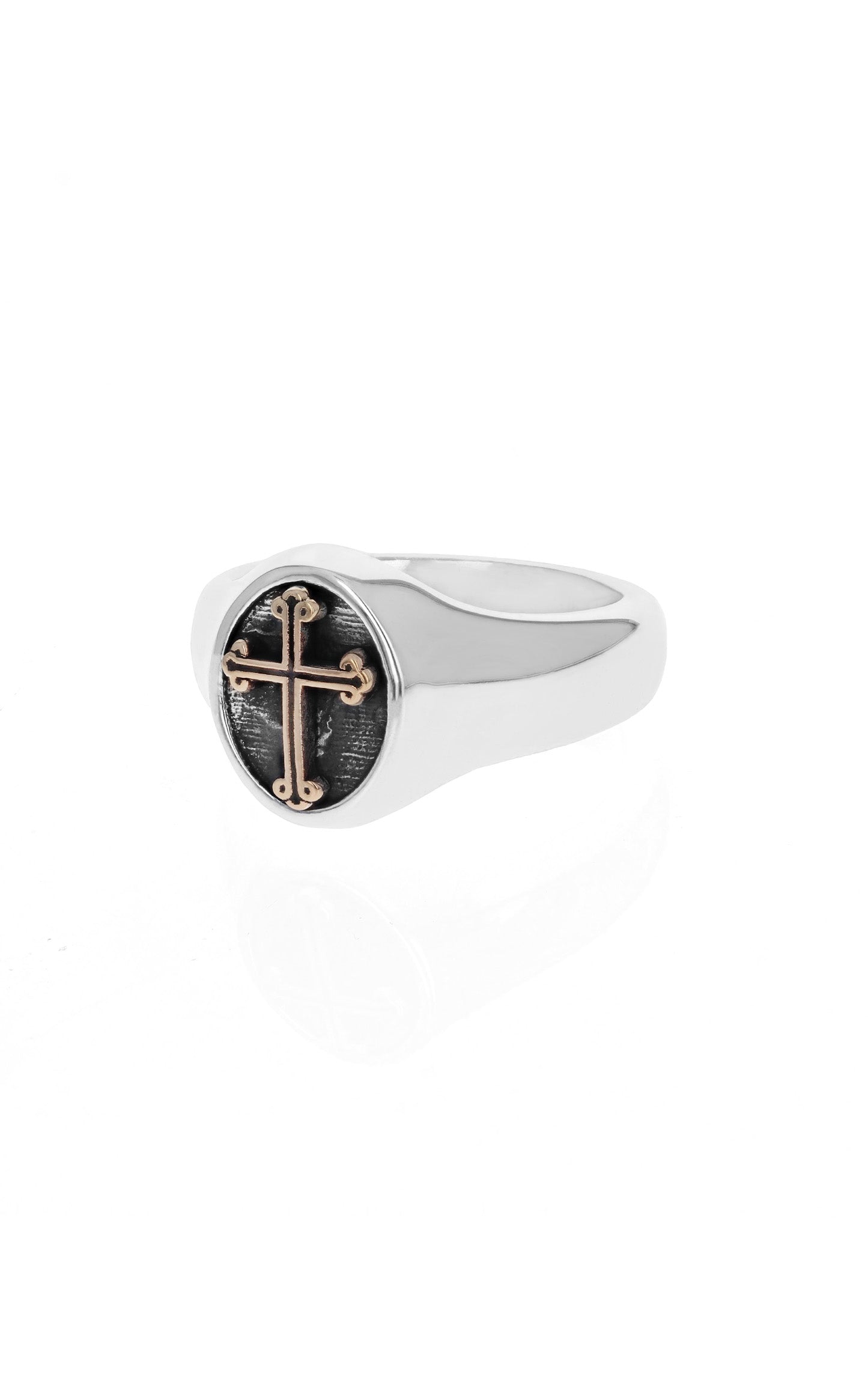 king baby traditional cross ring with gold alloy