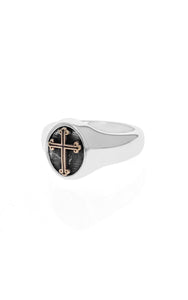 king baby traditional cross ring with gold alloy