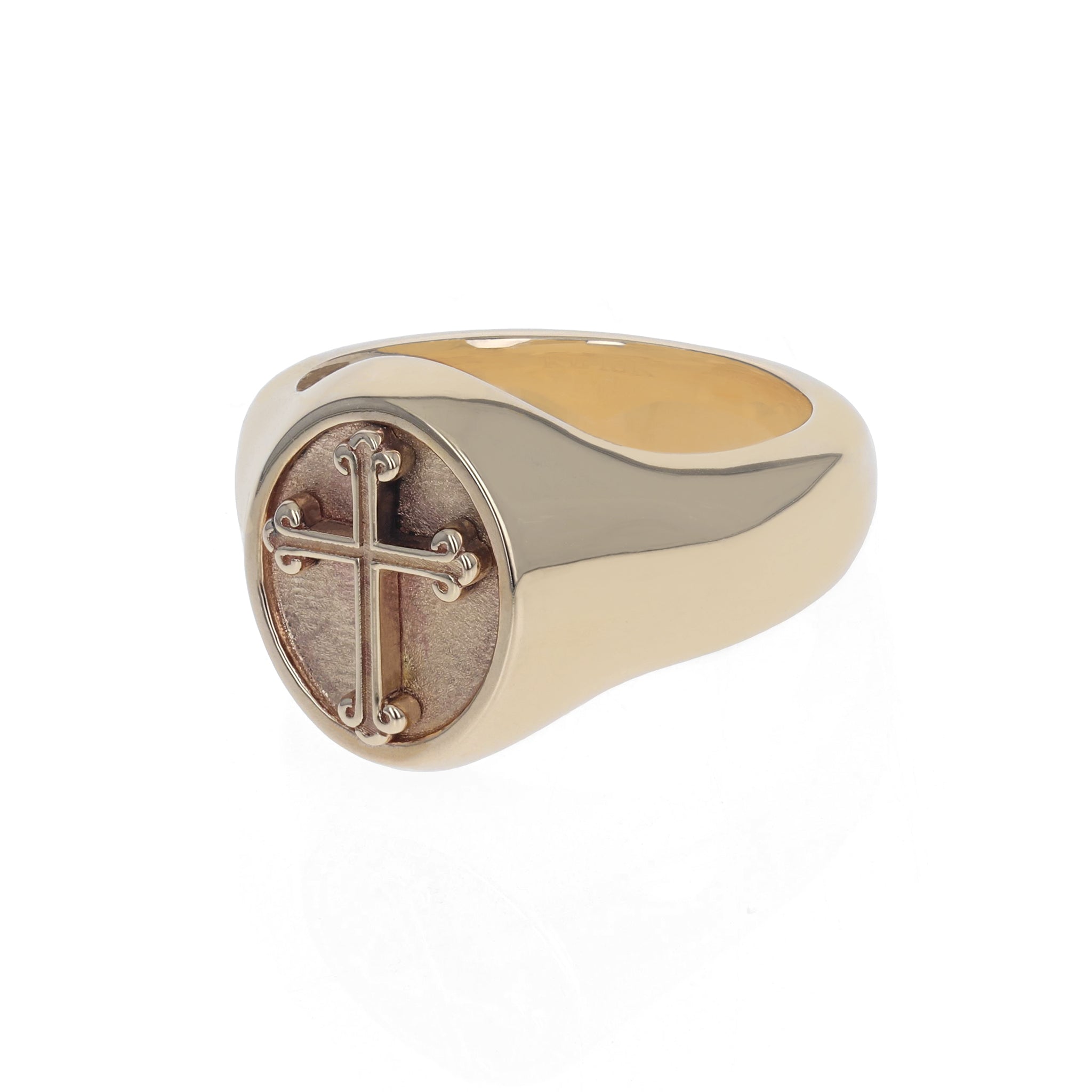 Product shot of 10K Gold Traditional Cross Motif Ring