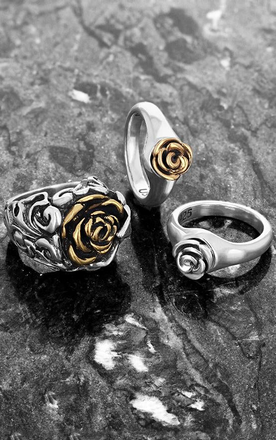 king baby small rose ring with gold alloy