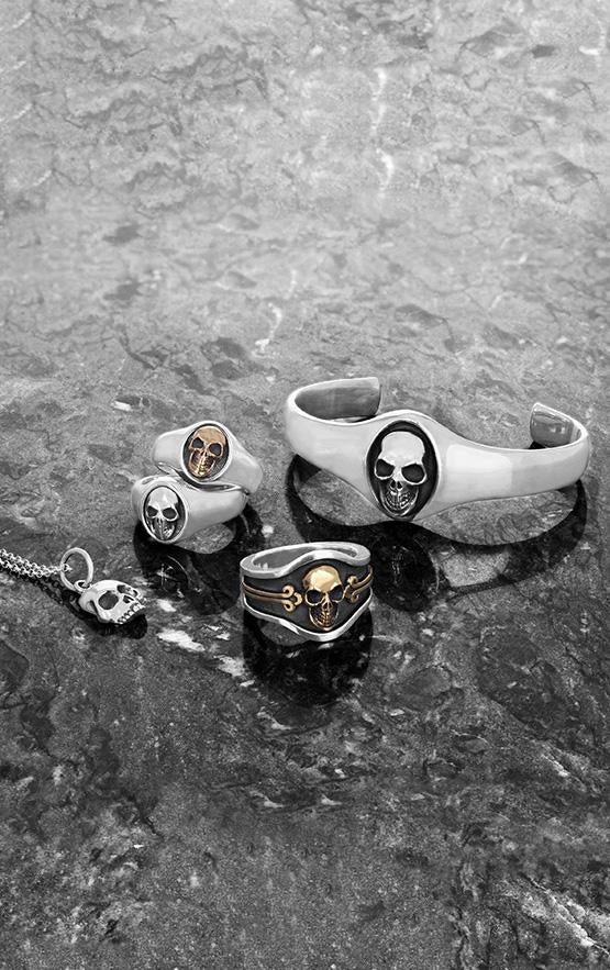 king baby skull cigar band ring