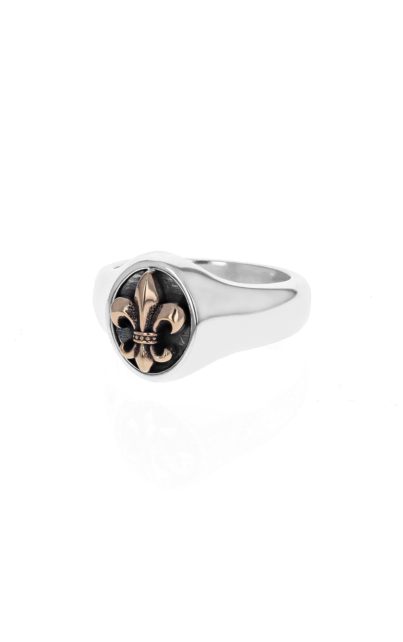 king baby fleur de lis ring with gold alloy