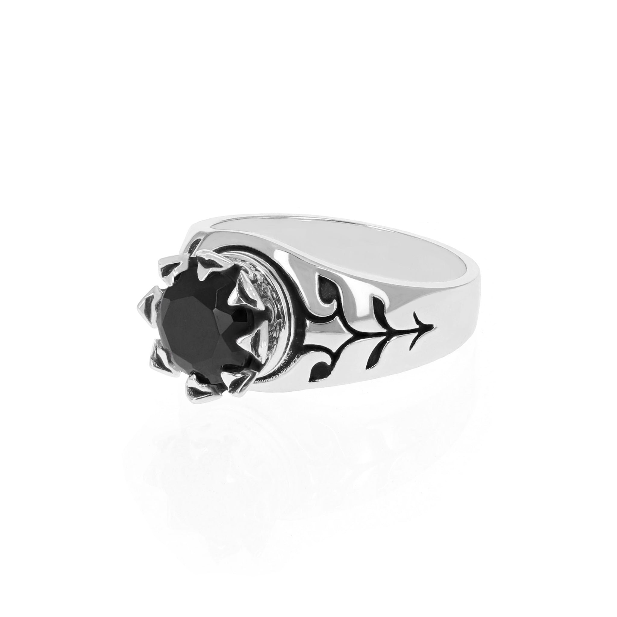 Crowned Onyx Ring