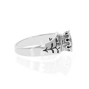 Crowned White CZ Ring