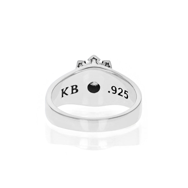 Crowned White CZ Ring