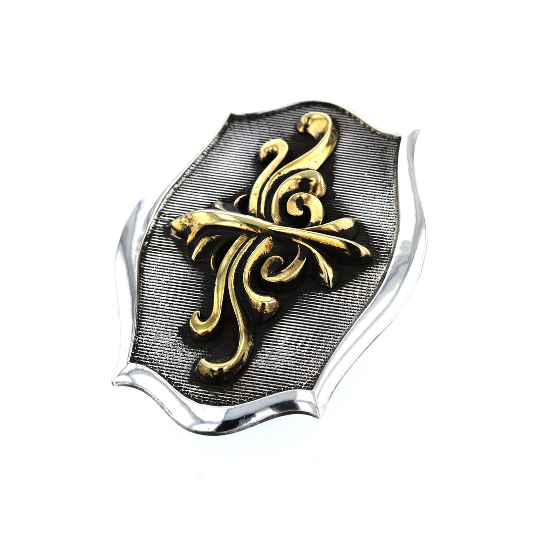 king baby scroll shield belt buckle