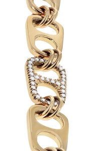 18K Gold Small Pop Top Bracelet with Pave Diamonds