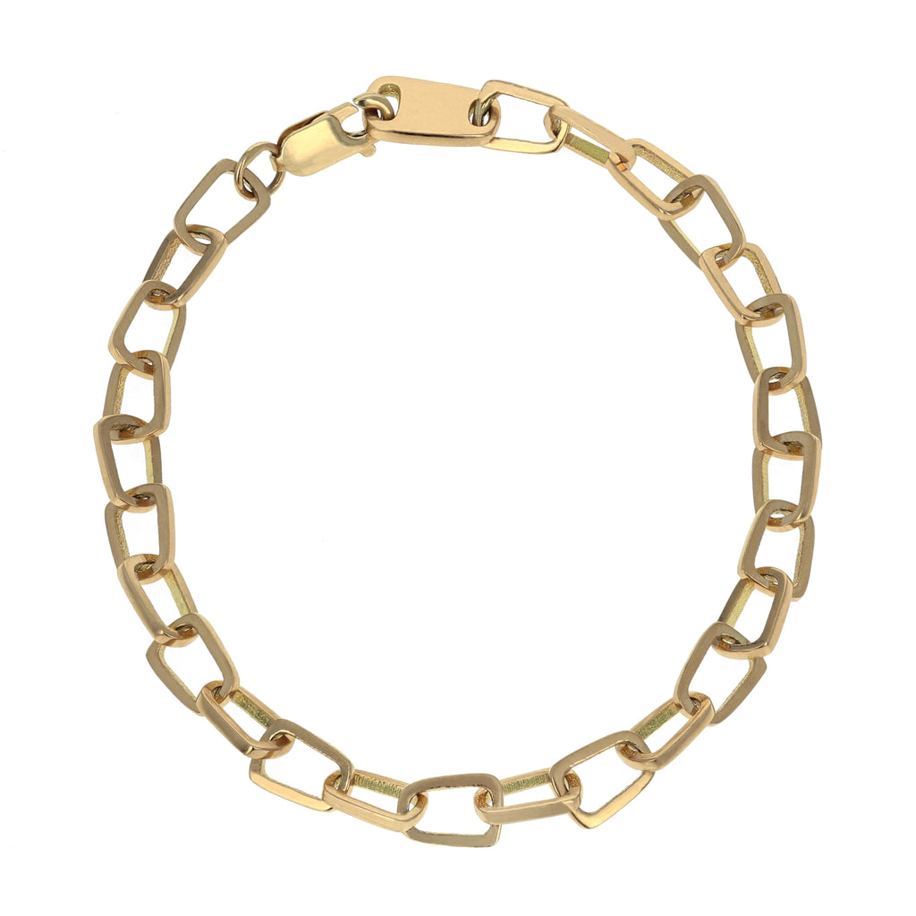 Product shot of 10k Gold Pop Top Cut Out Bracelet