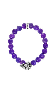 king baby amethyst bracelet with day of the dead skull