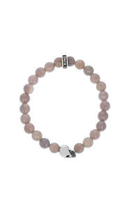 king baby grey agate and silver skull bracelet