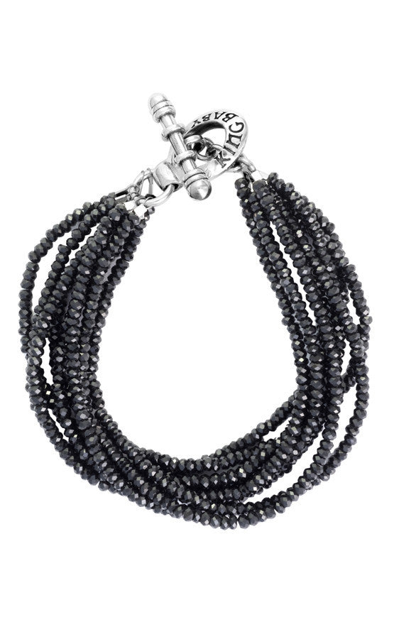 King Baby Eight Strand Spinel Bead Bracelet With Mini Toggle Clasp