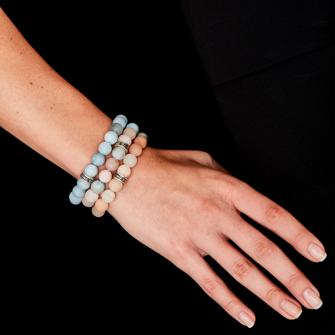 10mm Assorted Aquamarine Bracelet w/Logo Ring