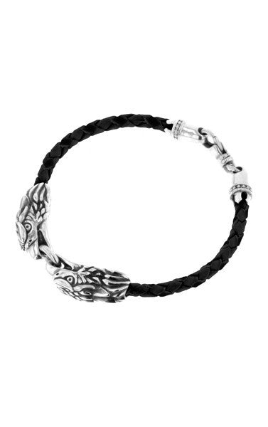 Double Eagle Braided Leather Bracelet