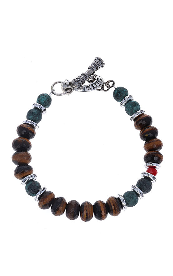 Ceramic and Czech Glass Bead Bracelet