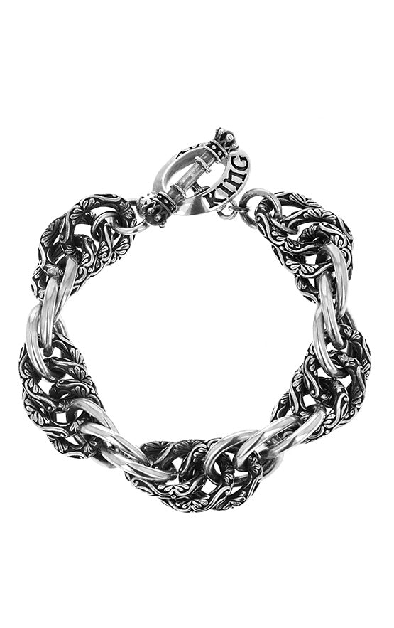 Engraved Spiral Link Bracelet
