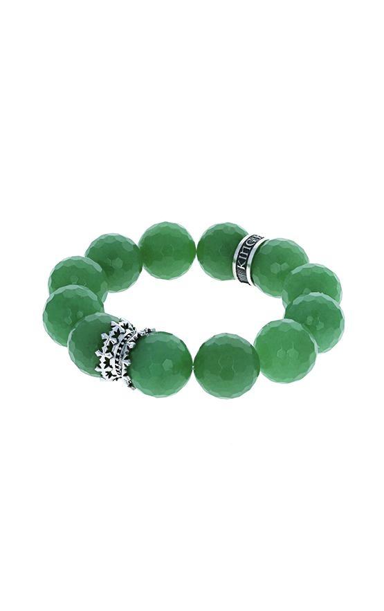 16mm Faceted Green Aventurine Queen Bead Bracelet