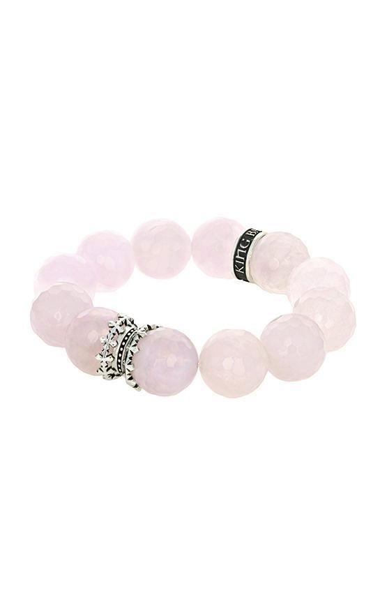 16mm Rose Quartz Faceted Queen Beads w/MB Cross Spacer and Logo Ring
