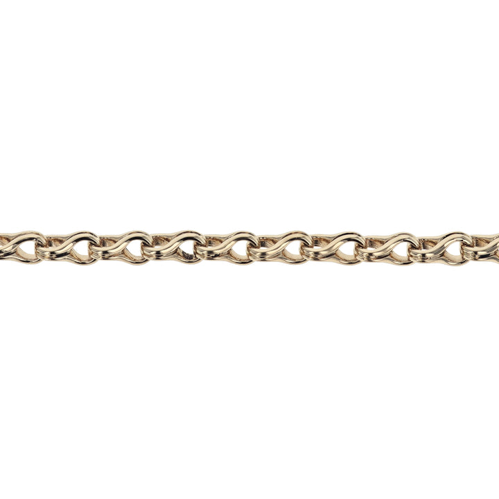 10K Yellow Gold Small Twisted Eight Link Bracelet